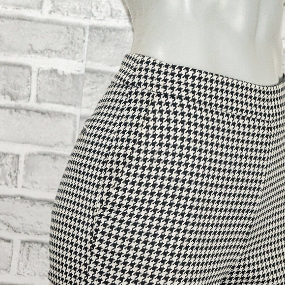 Sezane Women's Clara Trouser pants in Houndtooth Ecru Black Size 34 24w - Picture 11 of 12